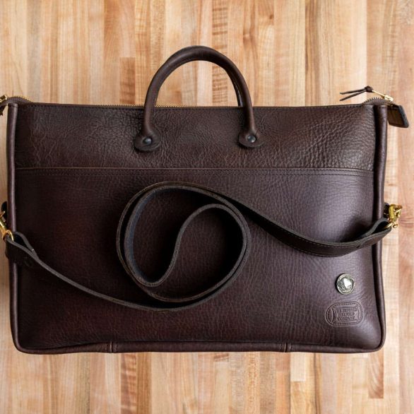 Vintage Leather Briefcase - Made in USA - Front