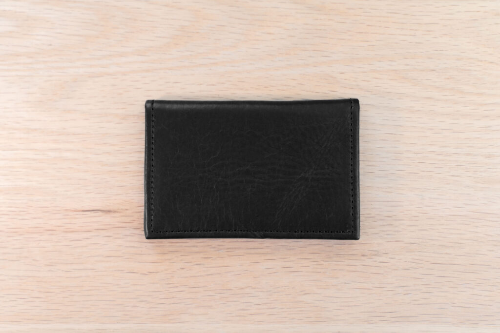 Back of the black Bifold Leather Card Holder