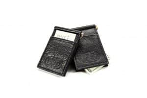 Black Buffalo Leather Money Clip - Made in the USA - Buffalo Billfold Company