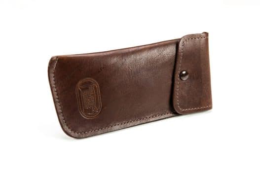 Mens Brown Leather Glasses Case - Bison Leather - Made in USA