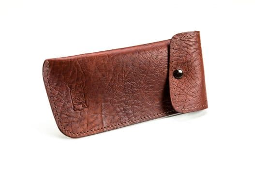 Slim Leather Glasses Case - Russet Red - Made in USA - Buffalo Billfold Company
