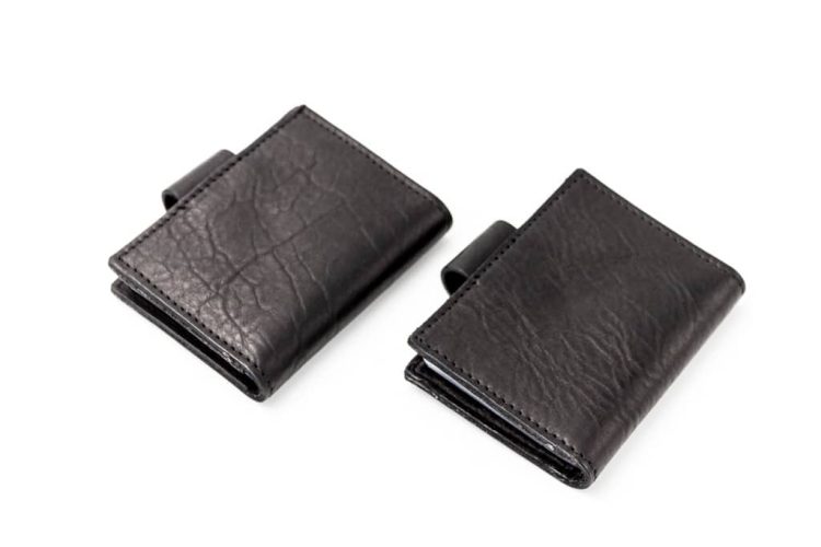 Extra Capacity Card Case - Black - Bison Leather - Made In USA - Buffalo Billfold Company