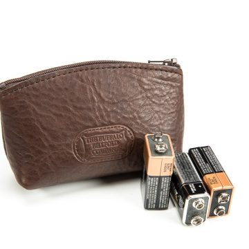 Leather Battery Pouch - Battery Storage Case - Made In Usa