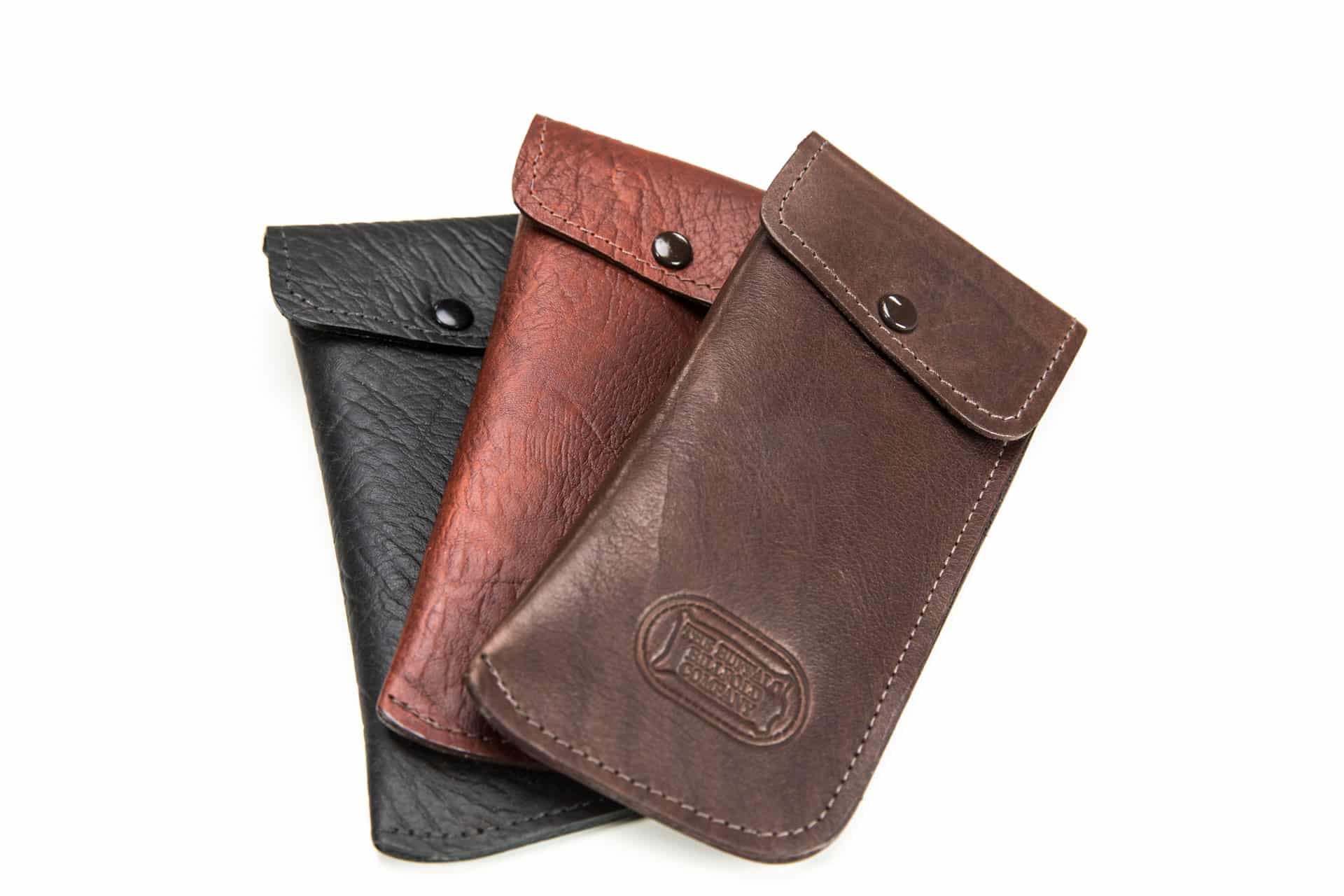 Leather Glasses Case - Bison Leather - Made in USA - Buffalo Billfold Company