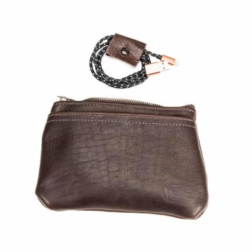 Leather Tech Pouch - Brown - Made In Usa - American Bison Leather - Buffalo Billfold Company