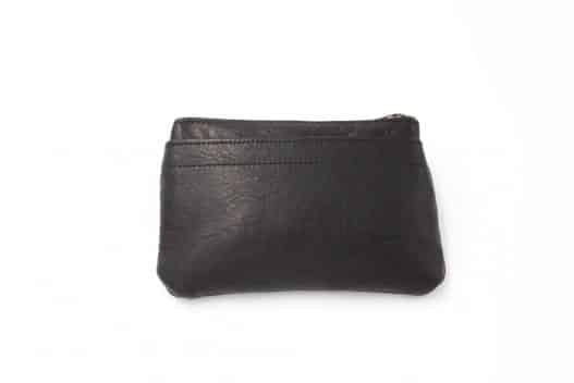 Leather Tech Pouch - Black - Made in USA - American Bison Leather - Buffalo Billfold Company