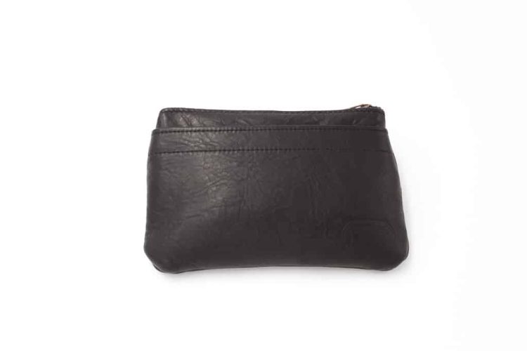 Leather Tech Pouch - Black - Made in USA - American Bison Leather - Buffalo Billfold Company