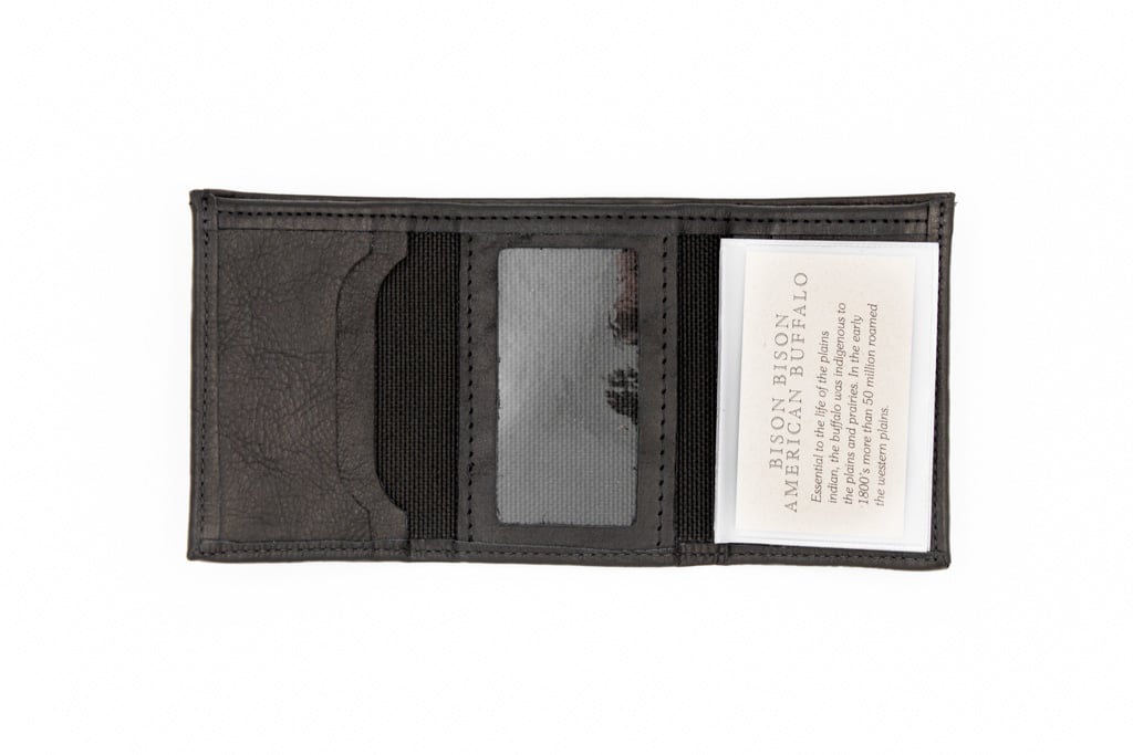 Leather Black Men's Trifold Quick Card Access Wallet/ Top 