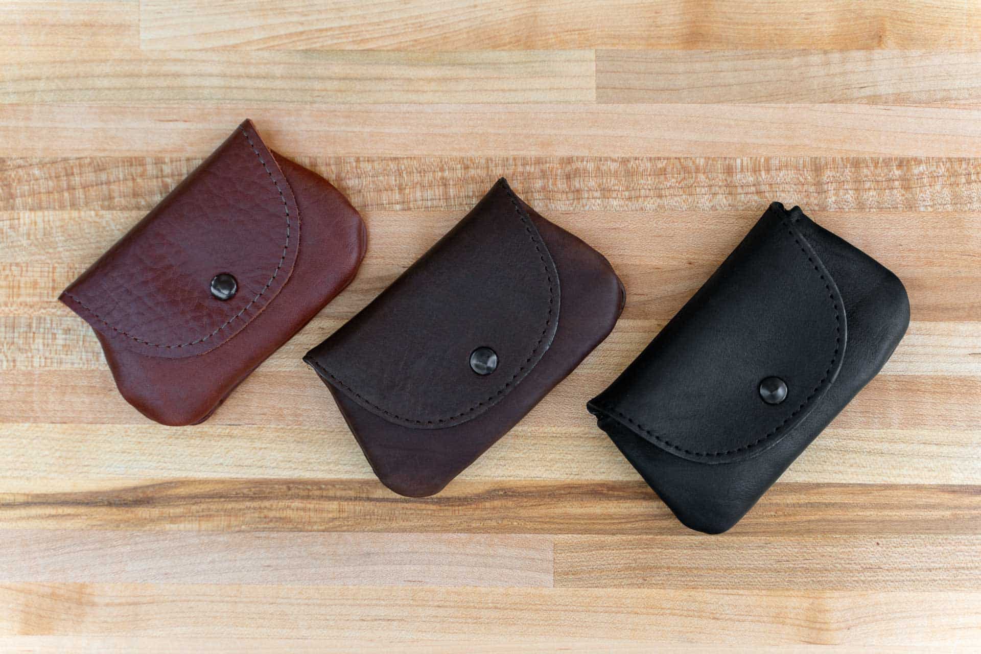 Minimalist Men Wallet Handmade Leather Coin Wallet Purse Buffalo Leather 