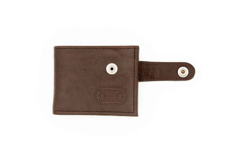 Leather Bifold Wallet Mens Snap Closure Wallet Buffalo Billfold Co