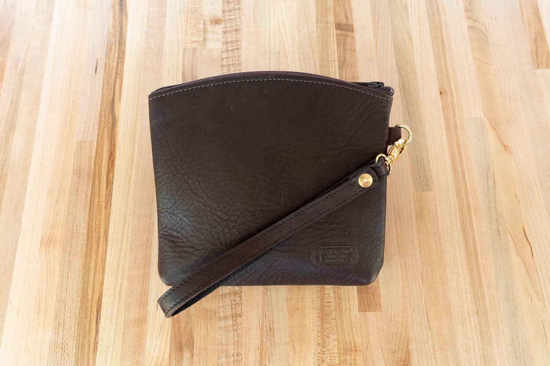 Small Leather Pouch - Giddy Up Clutch Purse - Brown