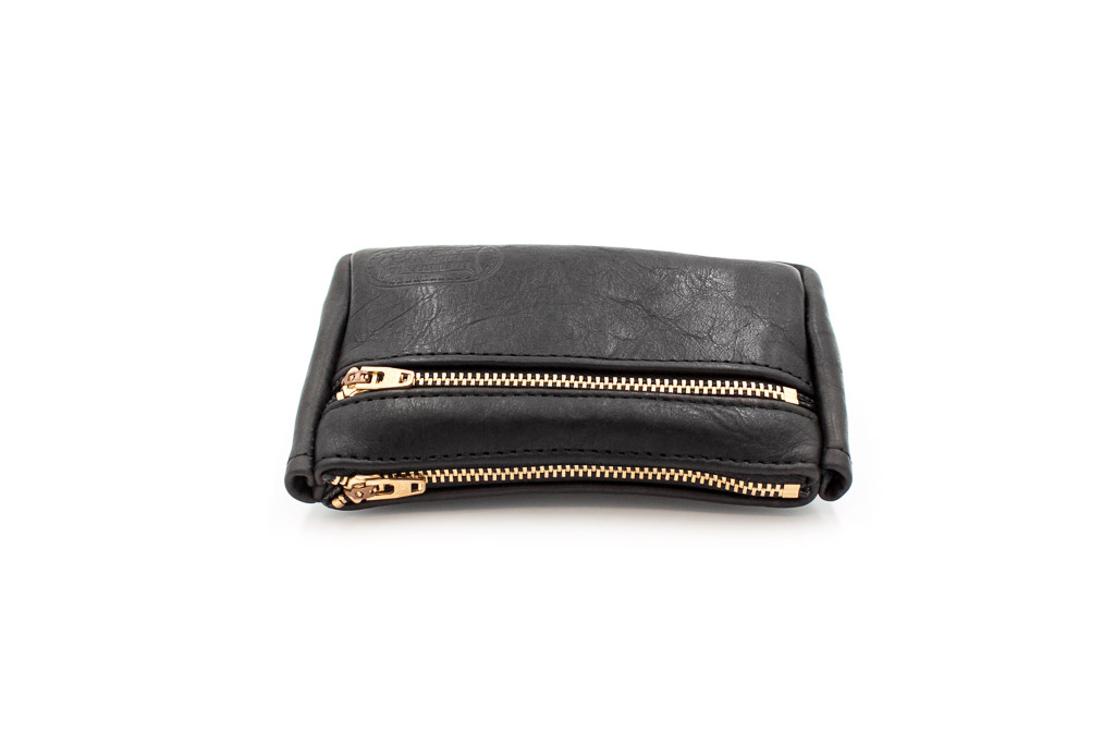 Leather Zipper Clutch With Wrist Strap, Minimal Style Wristlet