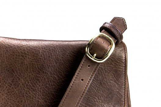 Handmade Leather Purse - Brown - Made in USA - Adjustable Leather Strap