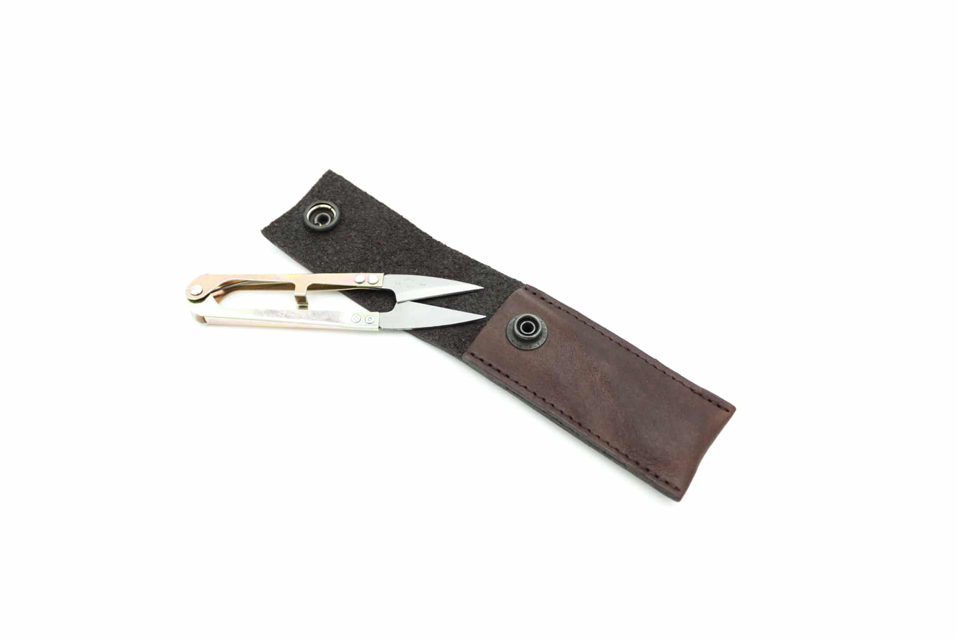 Thread Clippers with Brown Leather Case