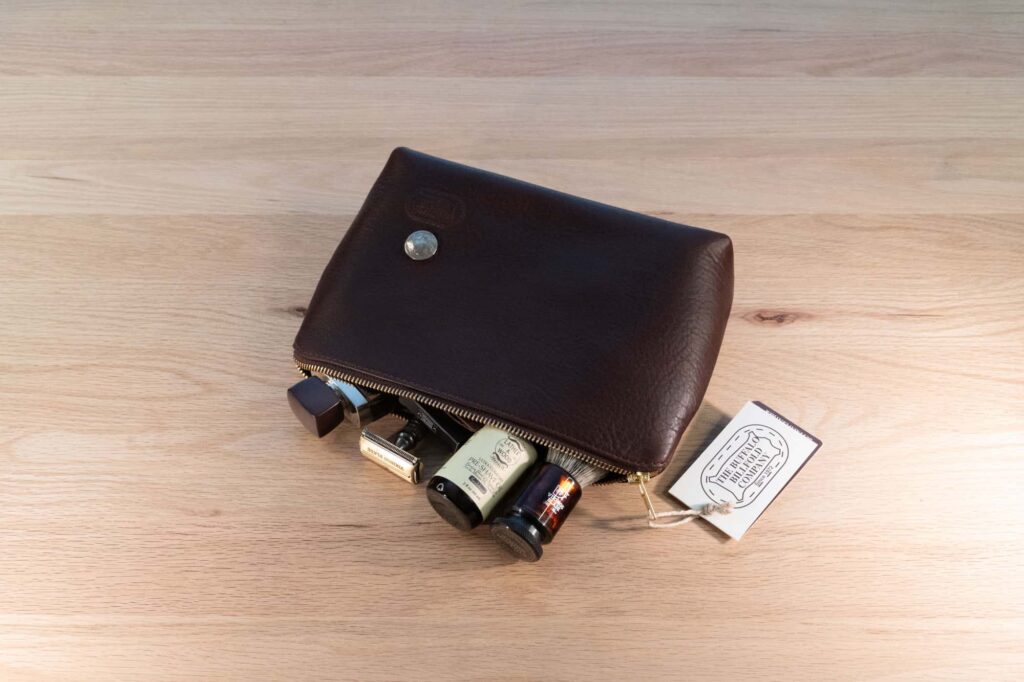 Brown Leather Dopp Kit - Made in USA