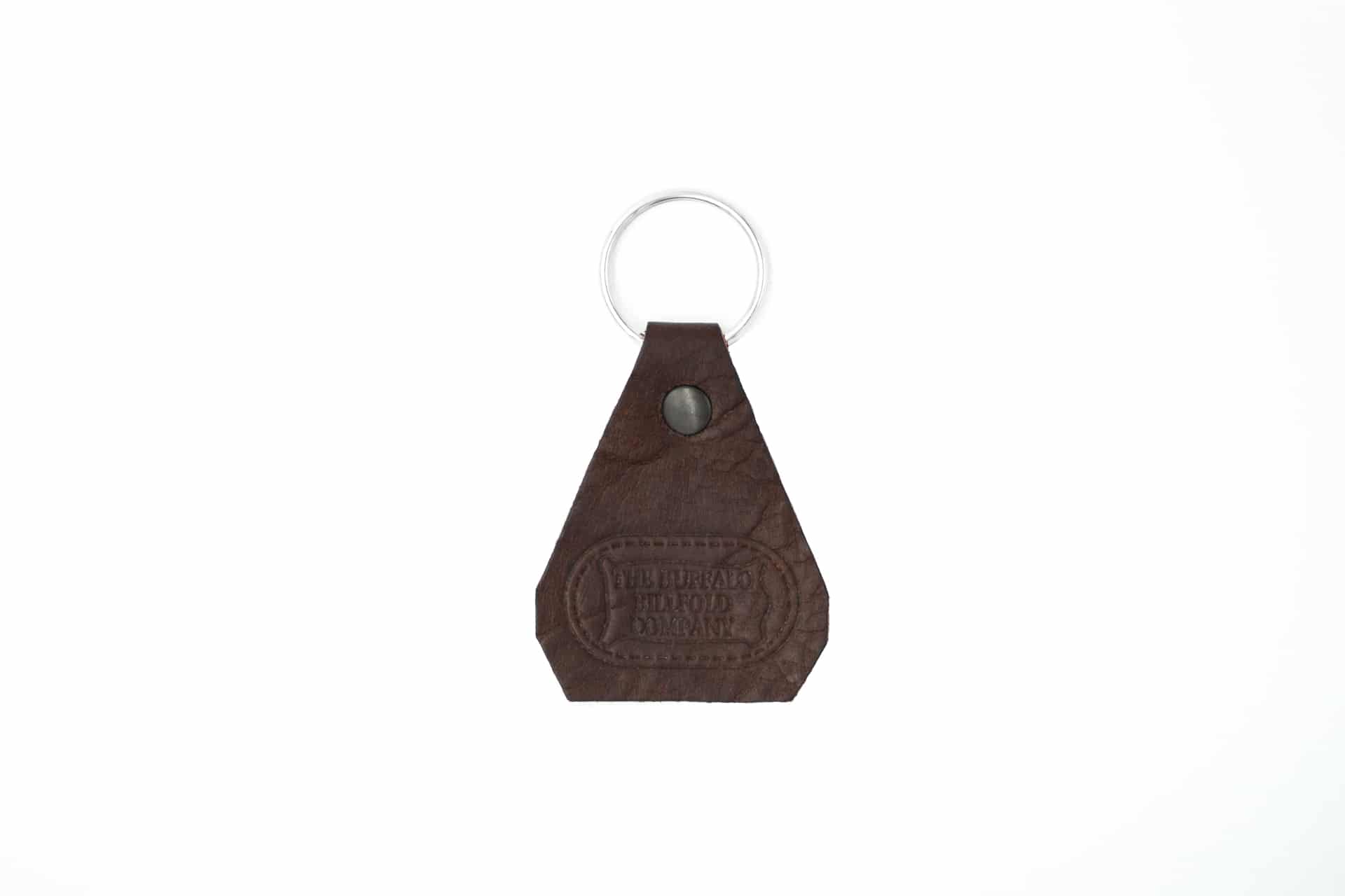 Brown Buffalo Leather Keychain - Made USA