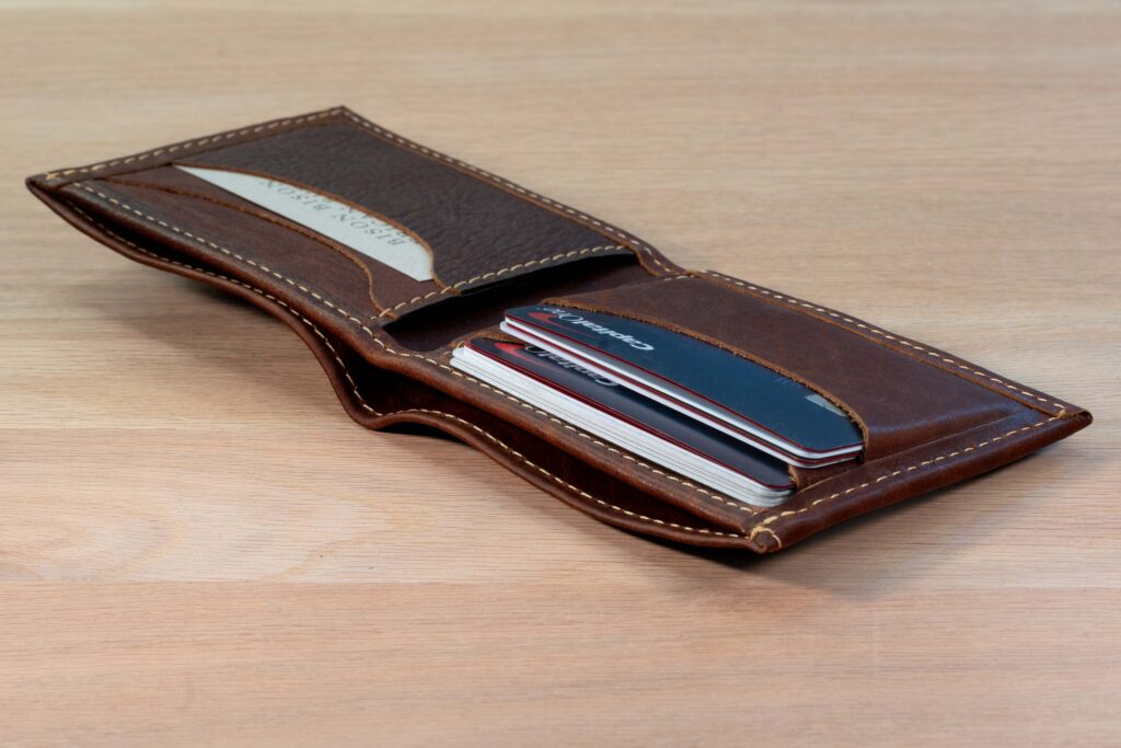 Leather Card Pockets That Stretch To Easily Hold 6-8 Cards