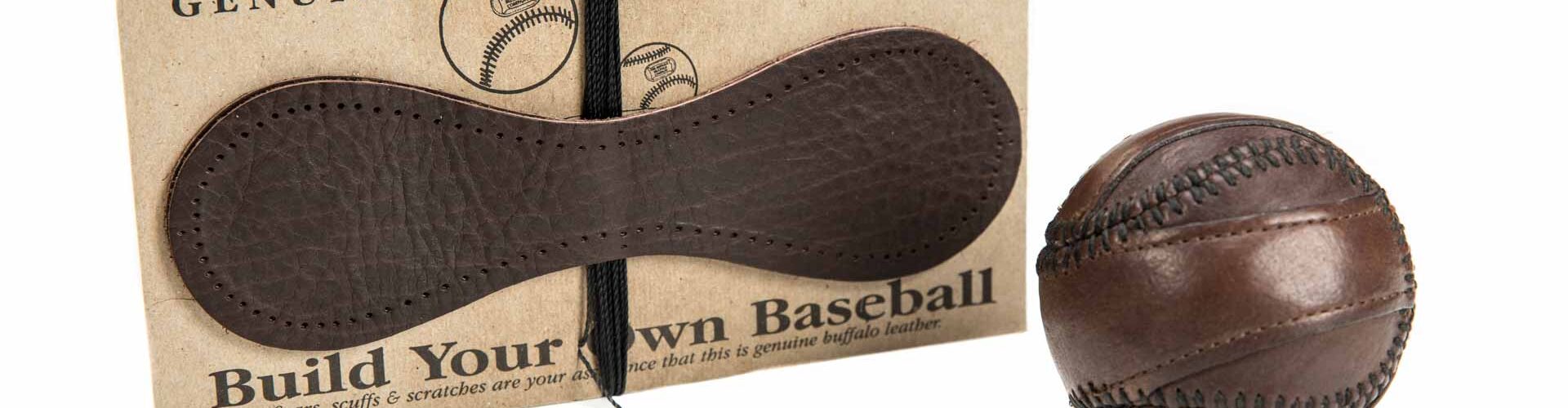 Leather Baseball Kit - Build your own baseball - Brown Bison Leather