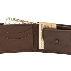 Buffalo Leather Bifold Wallet with Coin Pocket – Buffalo Billfold...