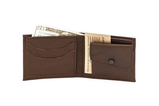 Leather Bifold Wallet with Coin Pocket