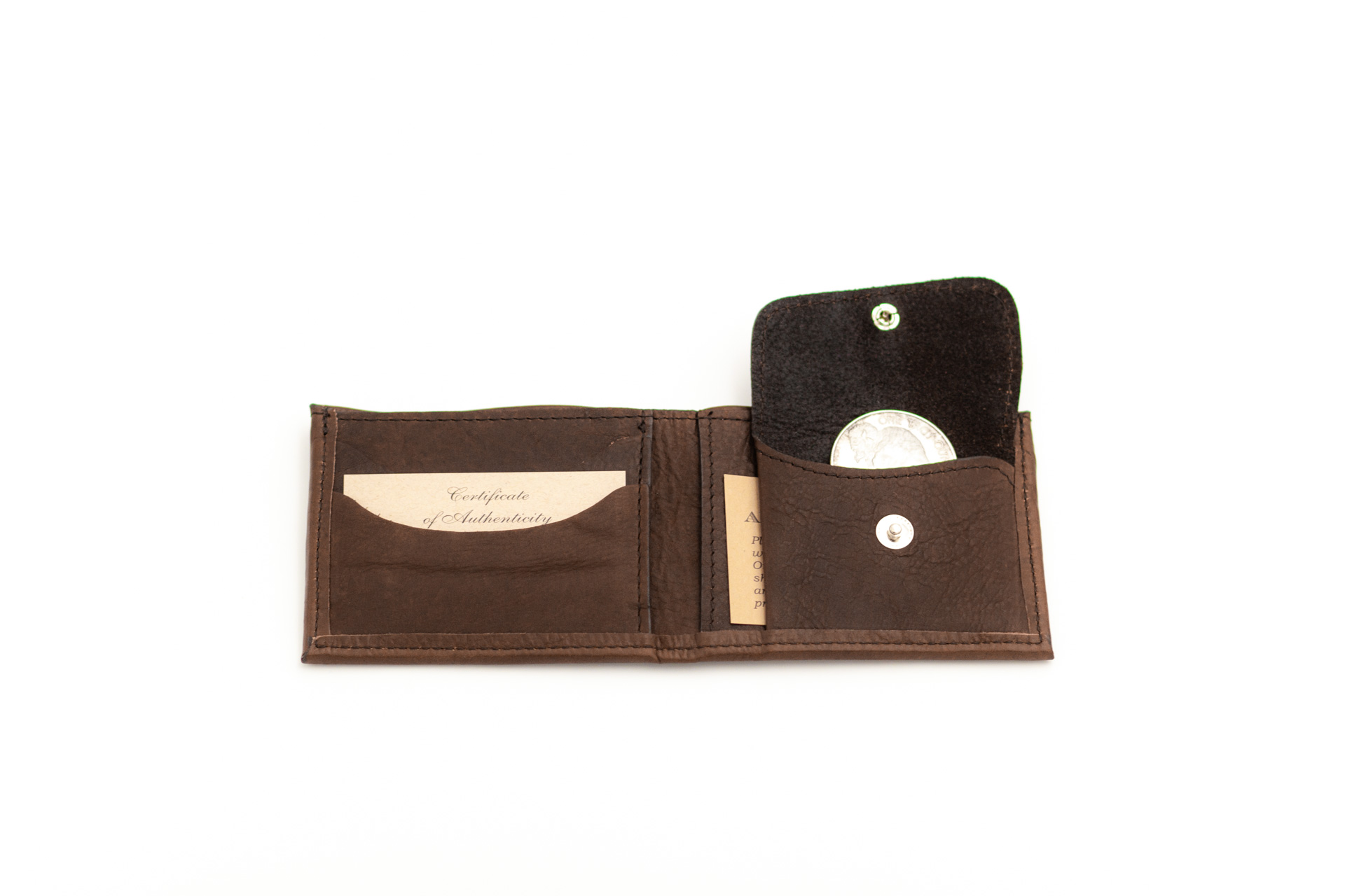 Leather wallet shop with coin