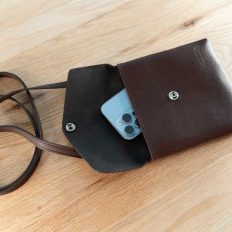 Small Brown Leather Purse - Inside