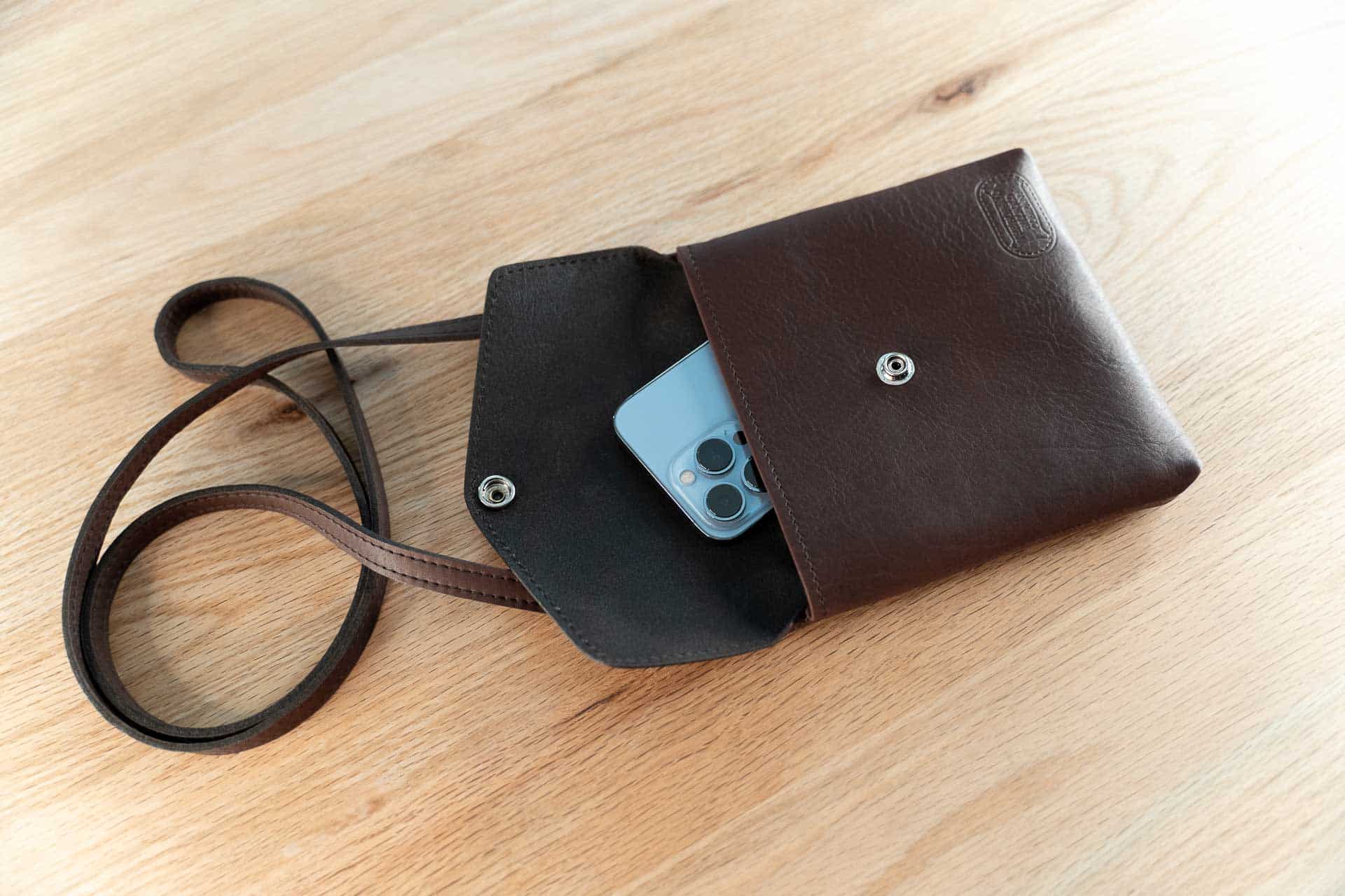 Small Brown Leather Purse - Inside