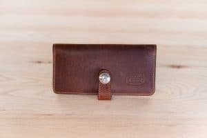 Women's Slim Red Leather Wallet - Made in USA