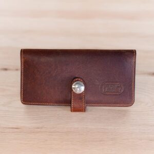 Women's Slim Red Leather Wallet - Made in USA