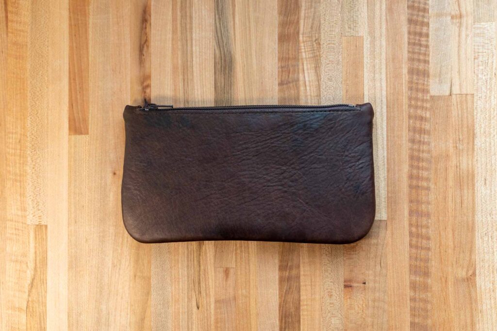 Large Leather Zipper Pouch Is Made With Full Grain Leather Large Leather Zipper Pouch Is Made With Full Grain Leather
