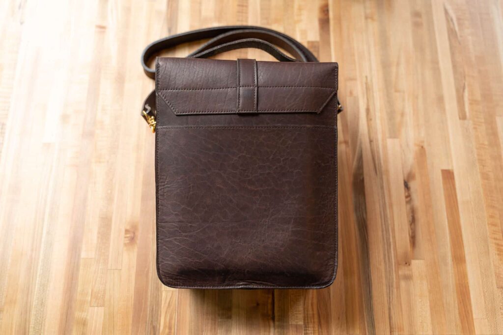 Brown Leather Expedition Bag - Back Pocket
