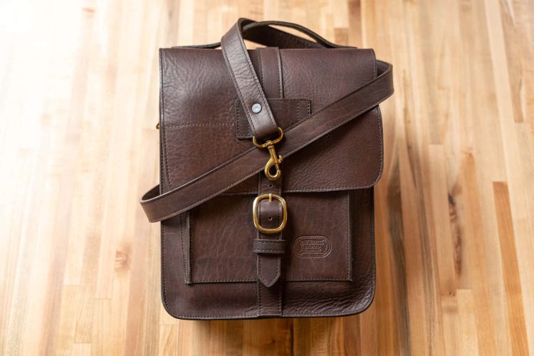 Brown Leather Expedition Bag - Brass Clips