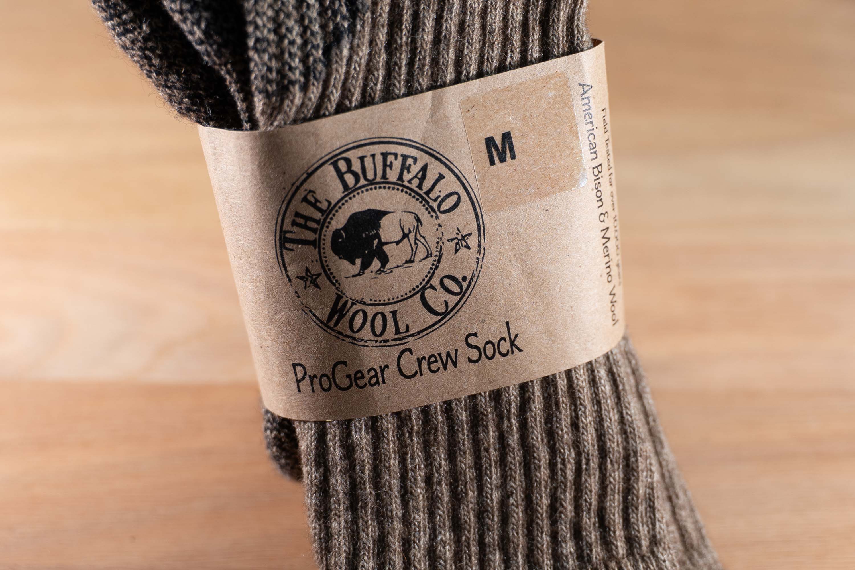 Bison Wool Socks - Made In Usa - Crew Cut - Medium Bison Wool Socks - Made In Usa - Crew Cut - Medium