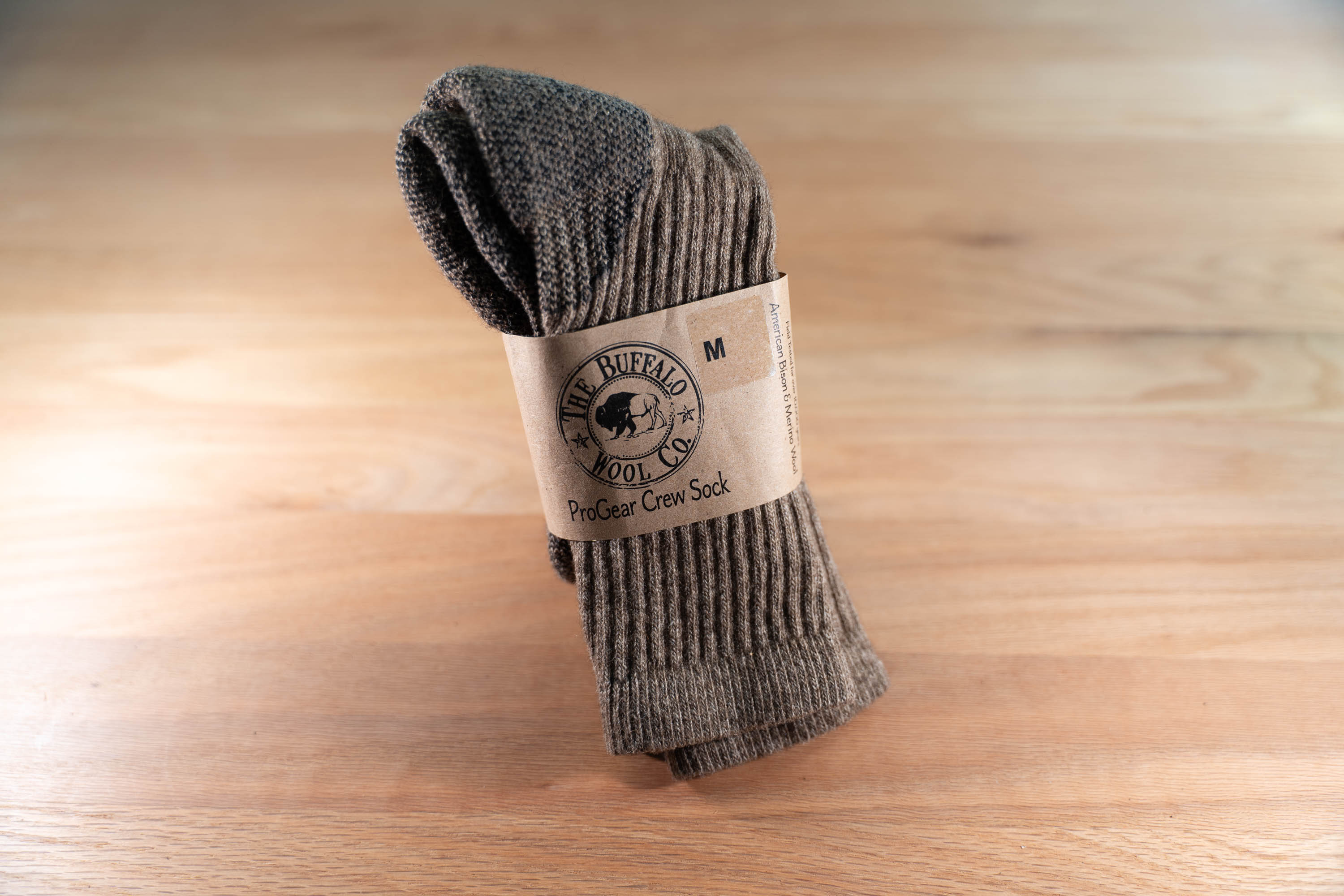 Bison Wool Socks - Made In Usa - Crew Cut - Medium Bison Wool Socks - Made In Usa - Crew Cut - Medium