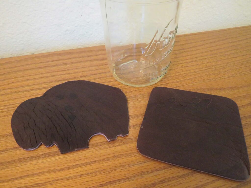 Dried Buffalo Leather Coasters look just like new and worked great