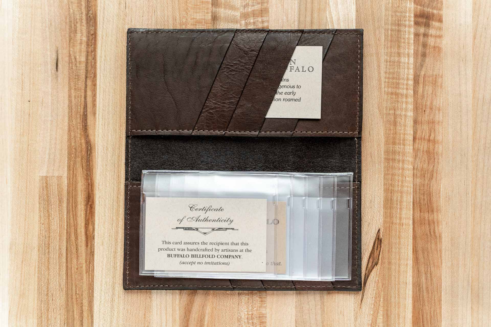 Handmade Buffalo Leather Card Wallet - Rosewood (Light Brown)