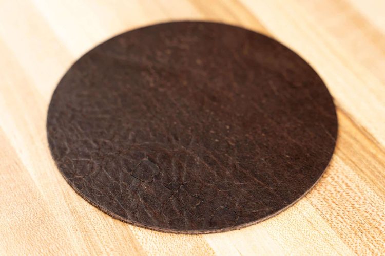 Round Leather Coasters - Real Full Grain Leather - Made in USA