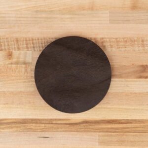 Round Leather Coasters - Brown