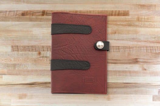 Jr Legal Pad Cover - Russet Red Leather with Black Accents - Made in USA