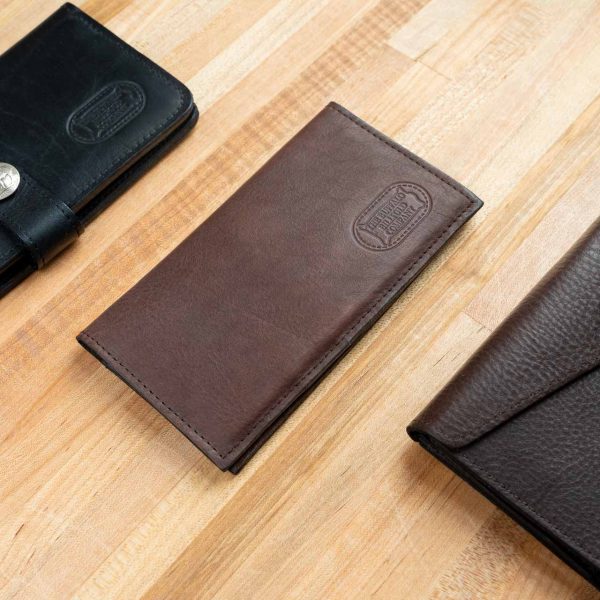 Made in USA Real Leather Creations Brown Genuine Colorado Leather Collection Checkbook Cover FBA1081 American Factory Direct Duplicate Check Divider 