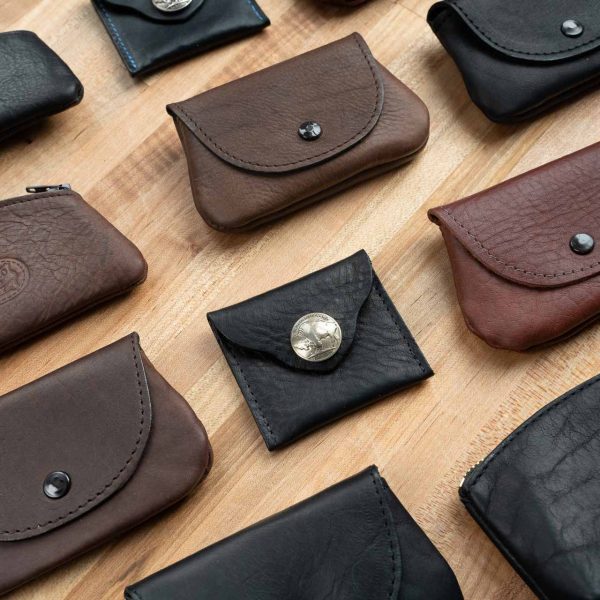 Minimalist Men Wallet Handmade Leather Coin Wallet Purse Buffalo Leather 
