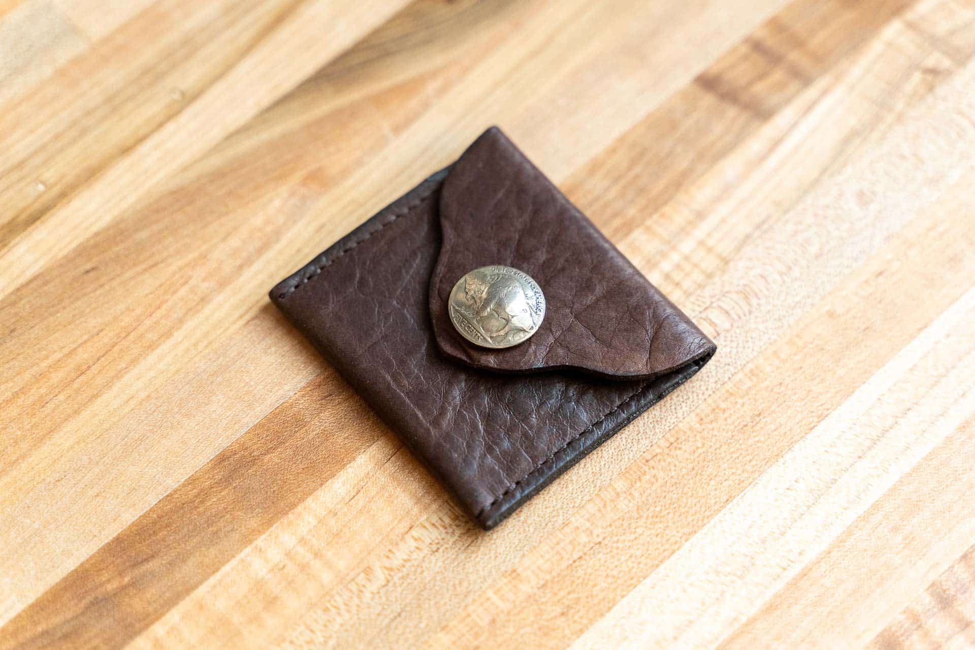 Small Leather Coin Purse - Brown