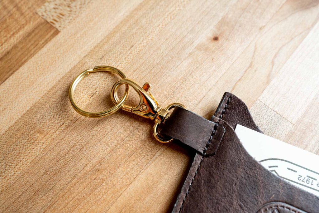 Leather Keychain Wallet - Brass Clip