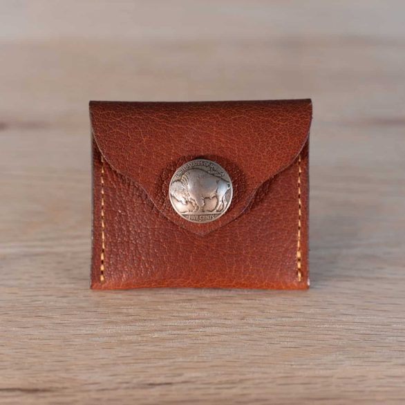 Leather Coin Purse with Bison Nickel