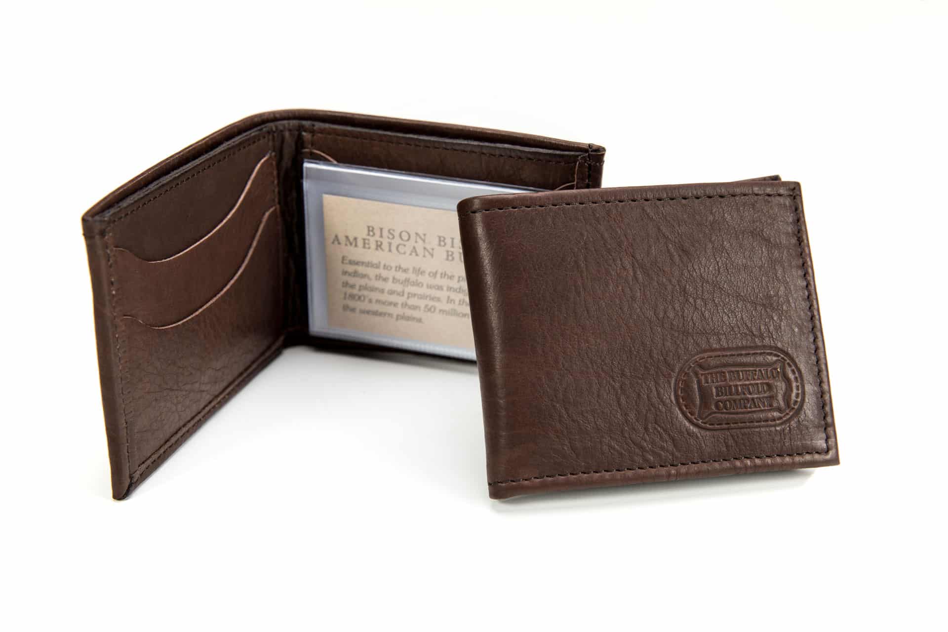 Mens Bifold Leather Wallet - Brown