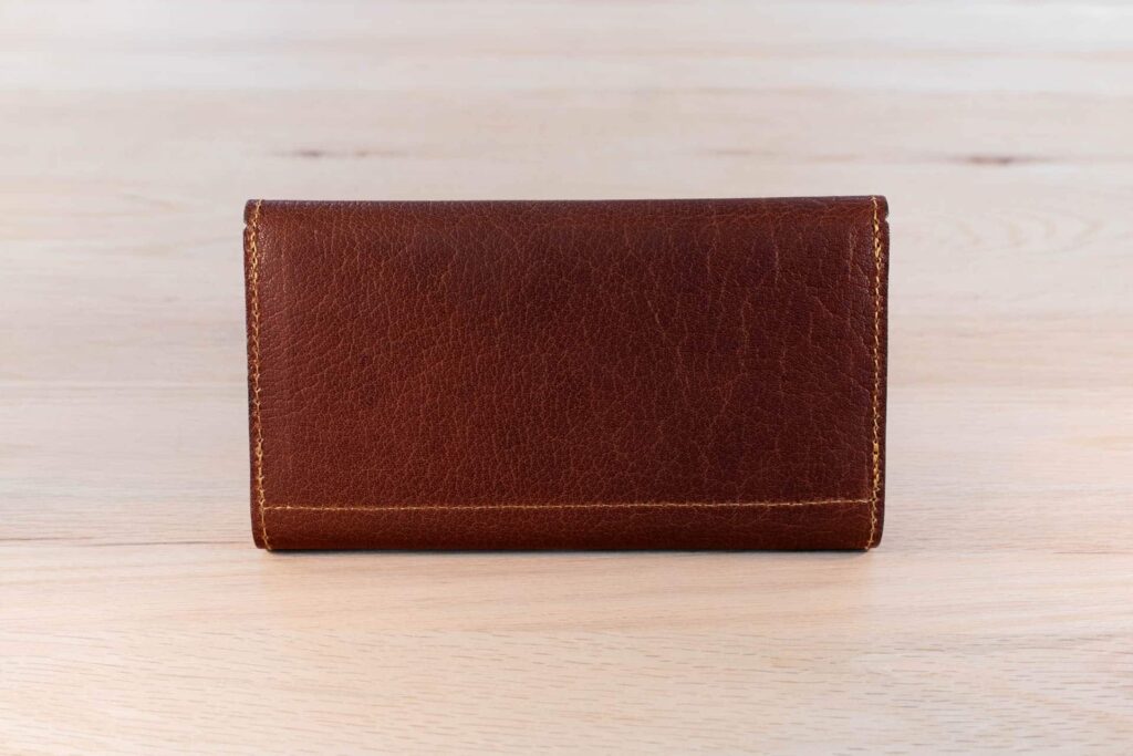 Red Leather Envelope Clutch Wallet - Back
