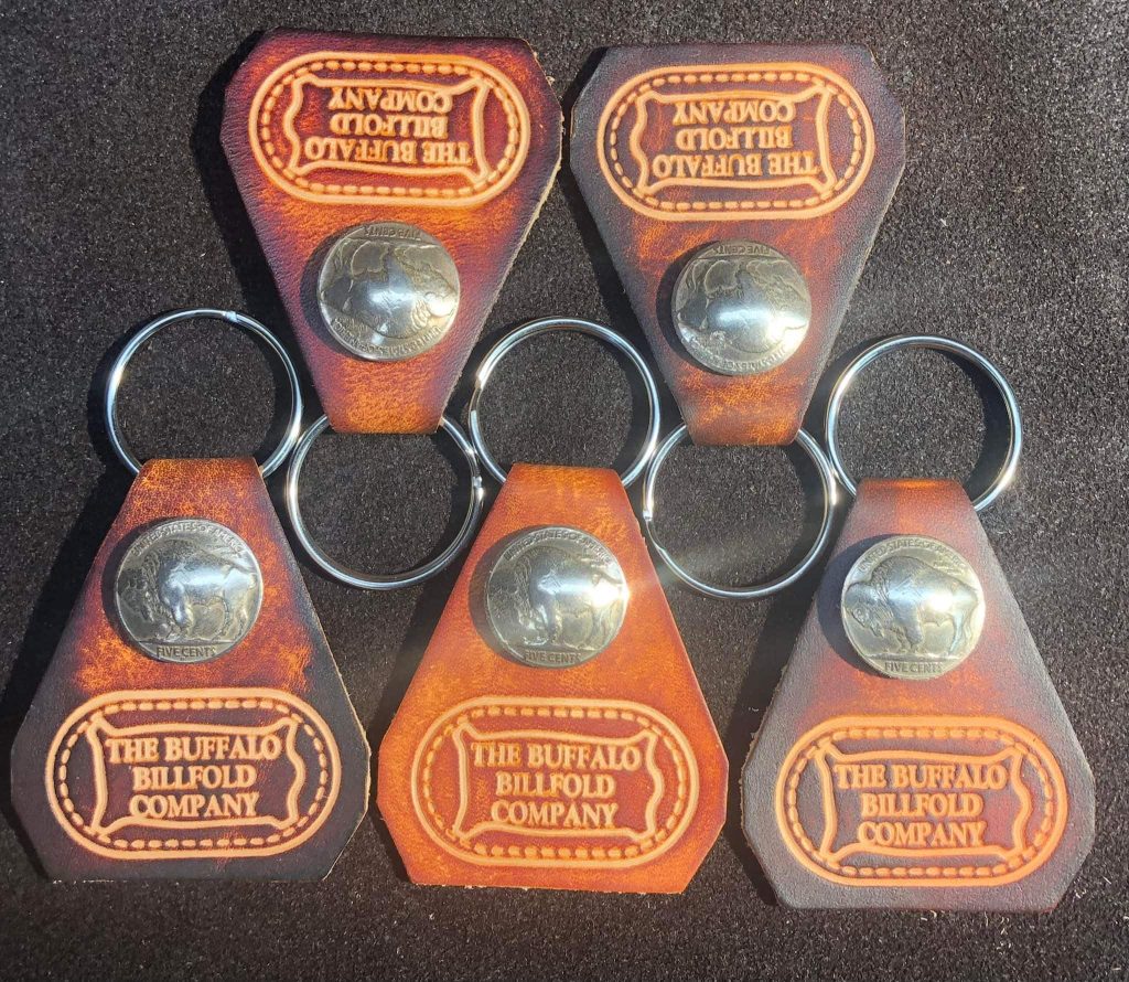 Classic Leather Keychain - Buffalo Nickel - Made in USA