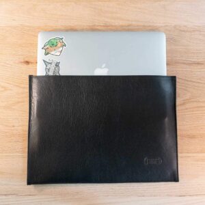 Macbook Pro Leather Sleeve - Black