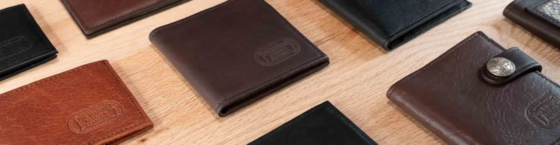 A variety of Bison Leather Bifold Wallets for men and women - Made in USA