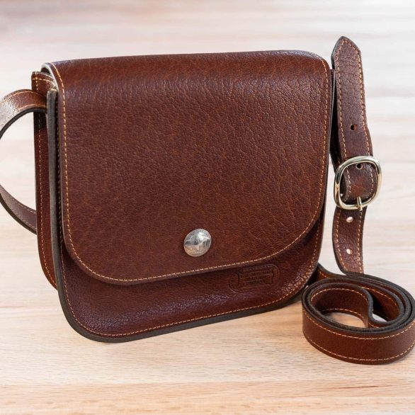 Bisonette - Red Shrunken Bison Leather Purse - Front